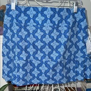 Sigrid Olsen Blue and White Floral Golf/Tennis/Active Skirt NWT!